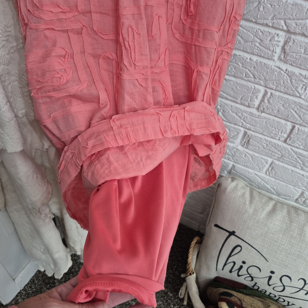Dress Barn Pink Textured Midi Dress - Picture 4 of 8